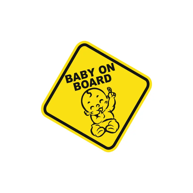 Baby on board, autocolant, dimensiune 90x90 mm, model 029